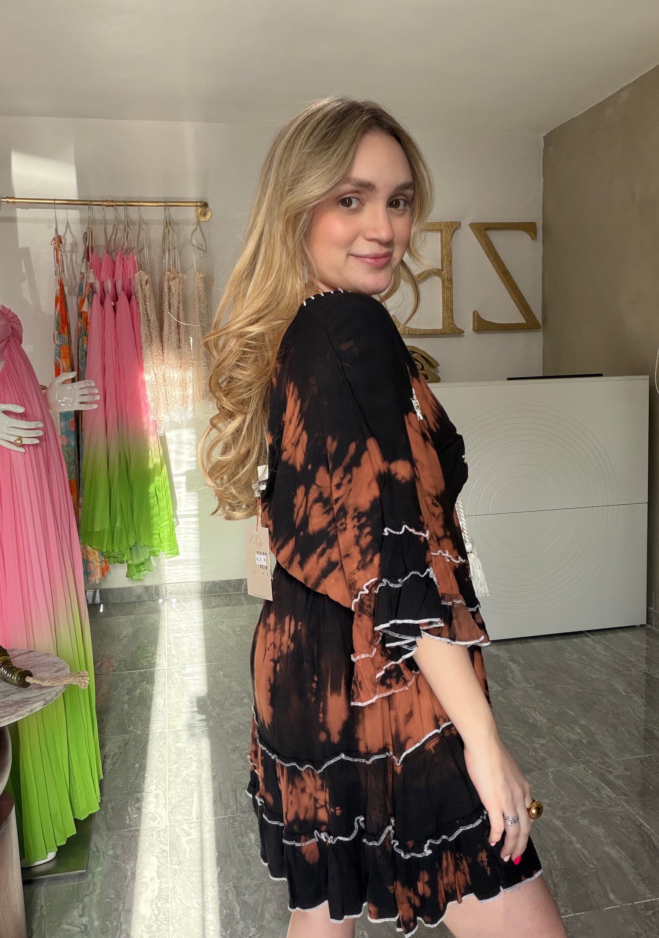 Tie dye Mini Dress Made in India