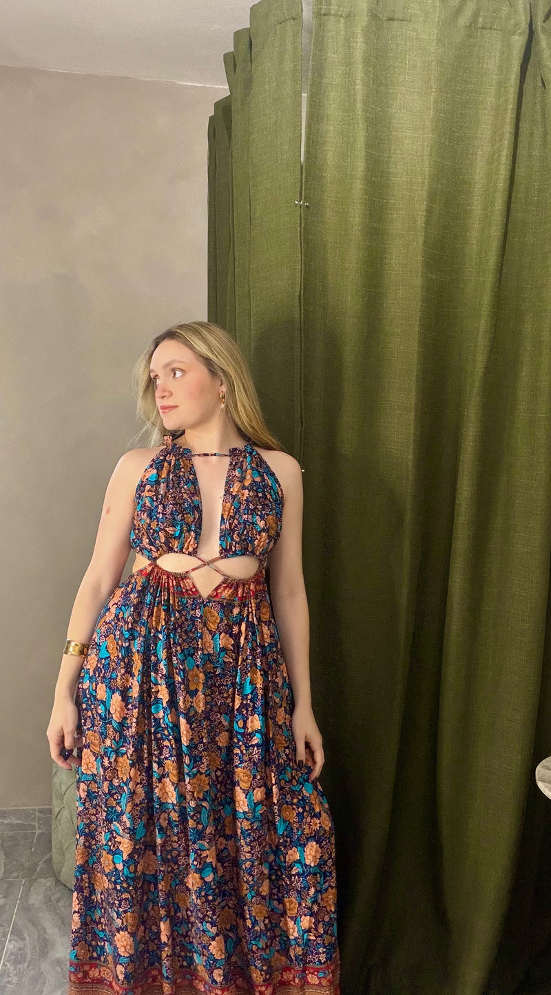 Floral Open Back Dress