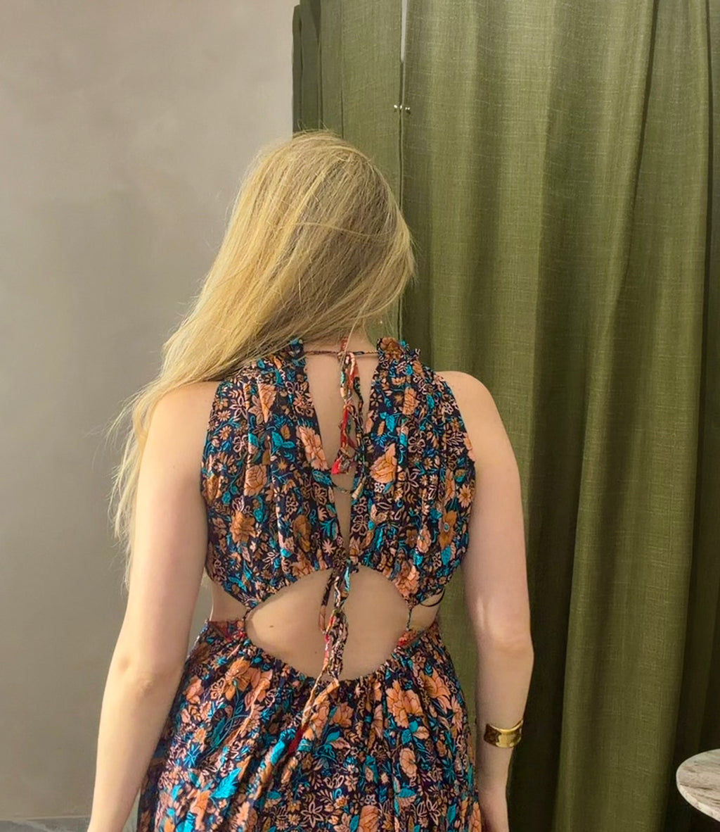 Floral Open Back Dress
