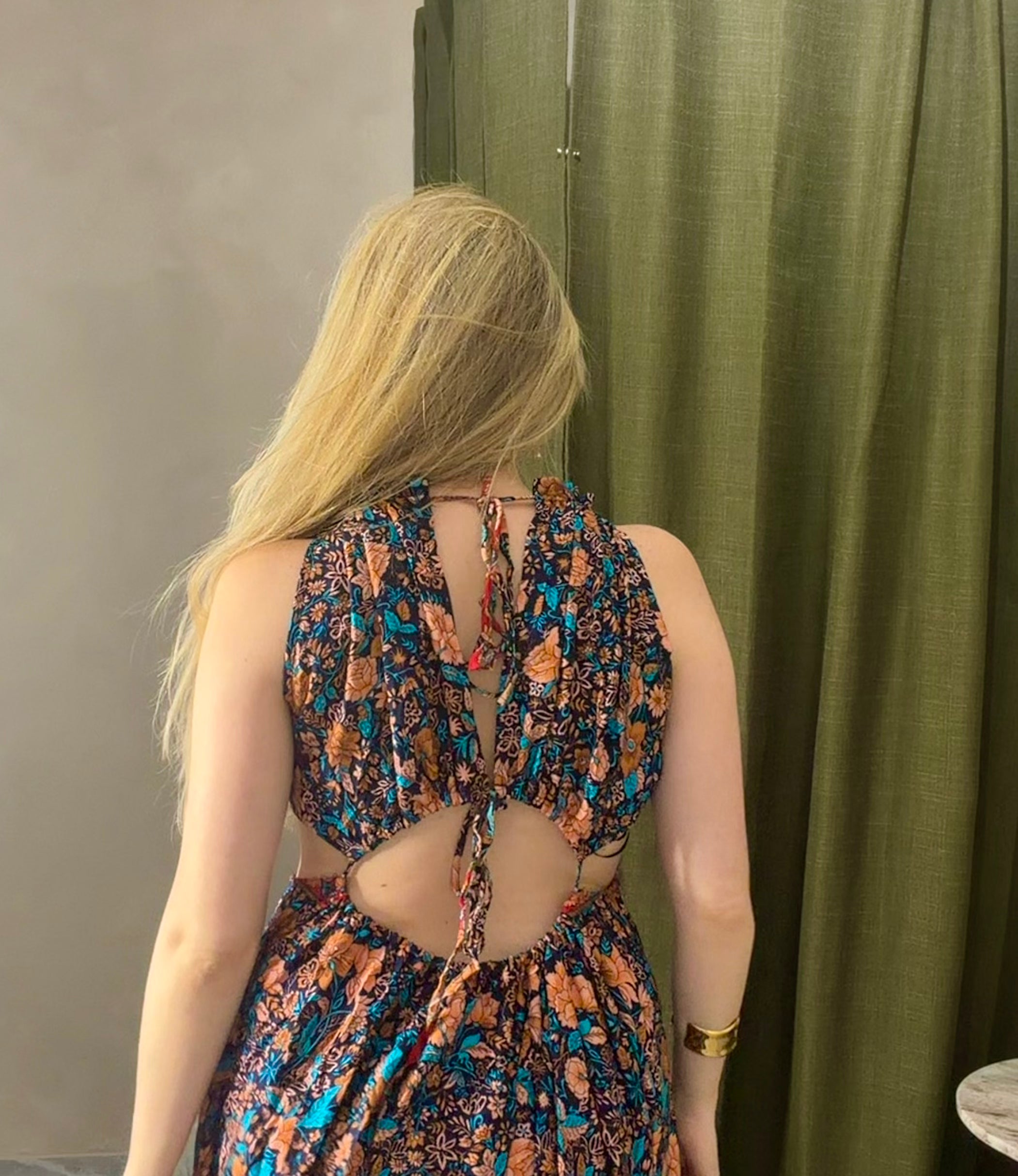 Floral Open Back Dress