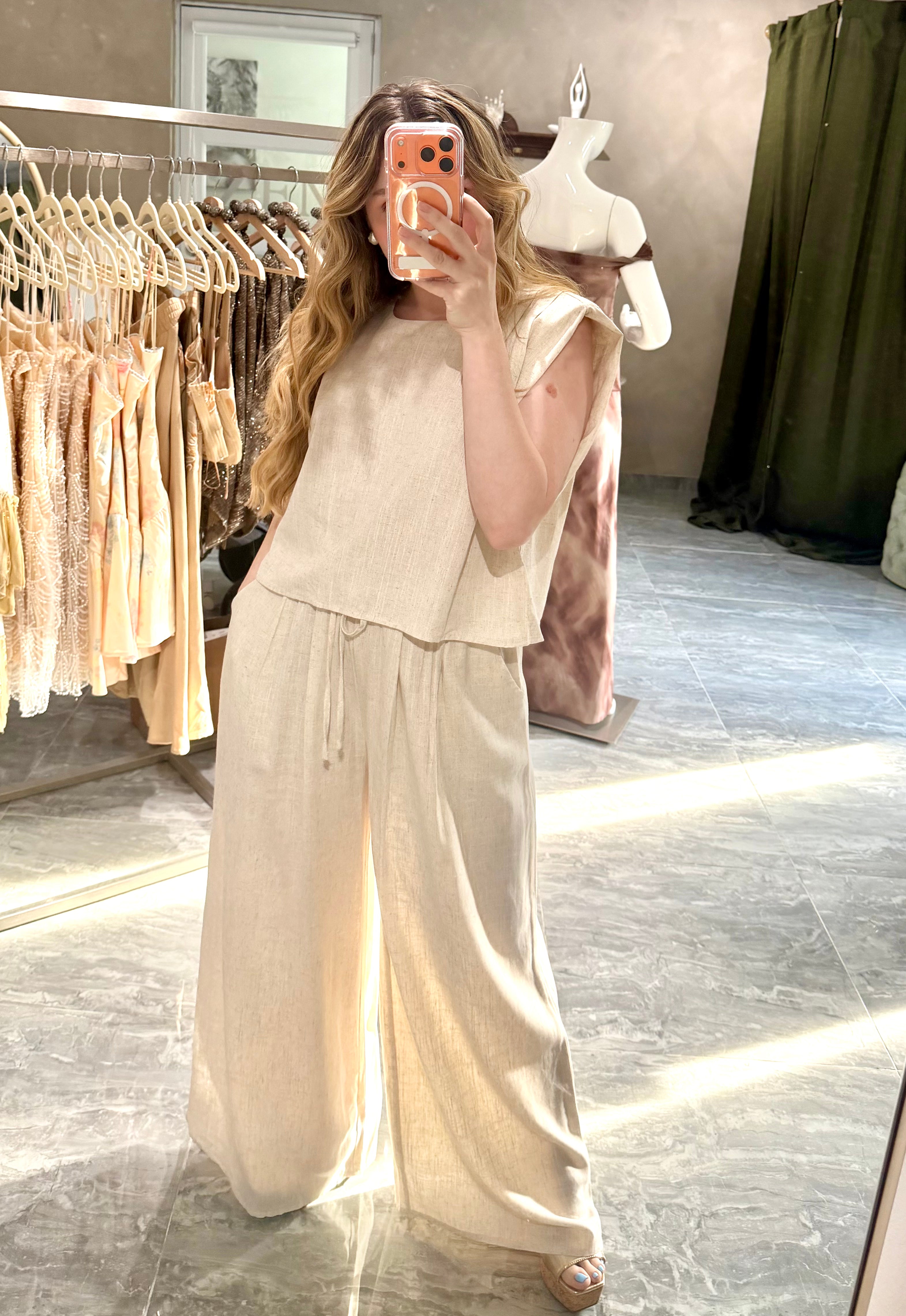 Cream Linen Set