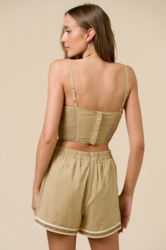 Embroidered Taupe Waves (Bottom)